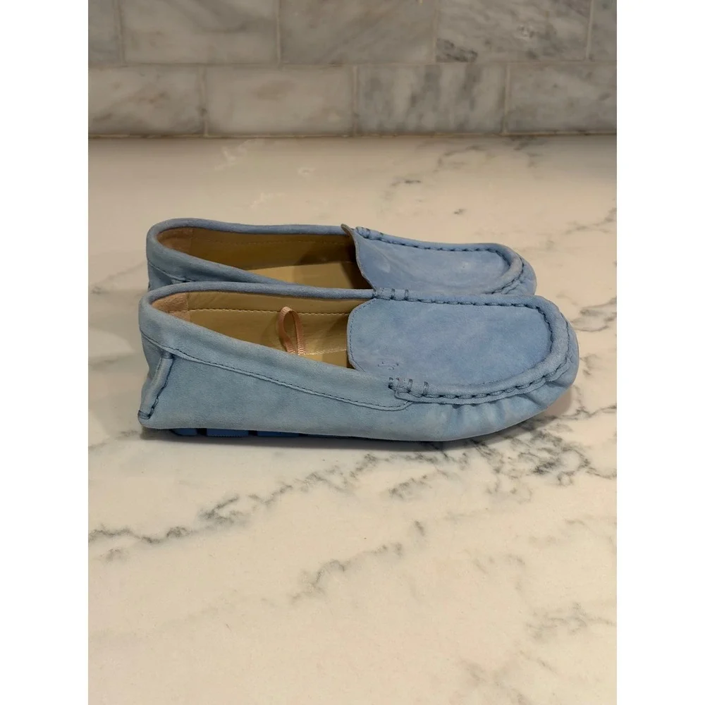Janie and Jack Kids Blue Suede Driving Loafers Moccasins Size 12 100045678